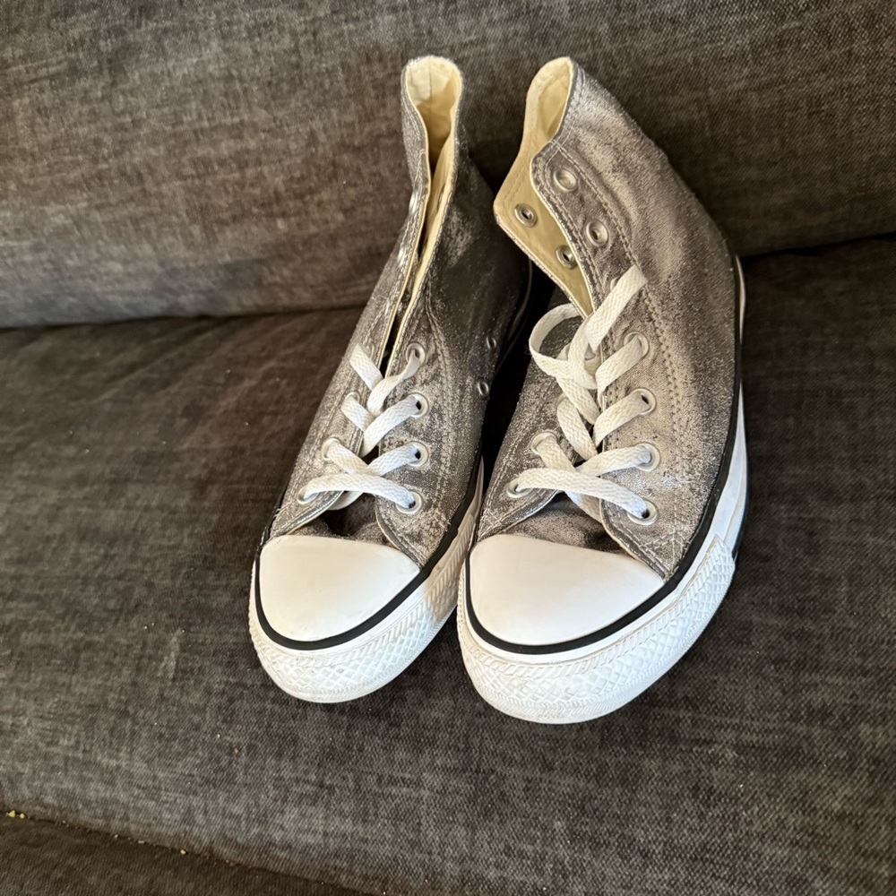 Converse High-Top Silver Sneakers
